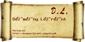 Dömény Lóránt névjegykártya