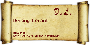 Dömény Lóránt névjegykártya